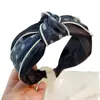 Pinza para el Cabello de Chifón con Lunares Vintage, Moderna, Nueva, de Corona Alta, con una Diadema de Tela de Alta Gama, Diadema de Borde Ancho