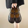 Zapatos Planos de Cuero Retro Negros de Moda para Mujer 2025 Nuevos Zapatos Mary Jane Franceses para Primavera y Otoño para Combinar con Faldas