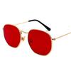 Nuevas gafas de sol poligonales de metal para mujer, tendencia europea y americana, montura pequeña, gafas de sol coloridas mercurio océano al por mayor 3548