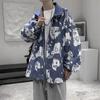 Jaqueta corta-vento à prova d'água casual esportiva de dupla face, marca de moda jovem para primavera e outono, estilo americano high street, moda nacional