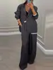 Ropa de mujer nueva para otoño e invierno 2026, transfronteriza europea y americana, Amazon, elegante chaqueta de manga larga, traje casual de pantalones de pierna ancha