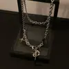 Colar Estrela de Zircônia Preta para Mulheres, Design de Nicho Tendência de Alto Padrão, Corrente Versátil Cruzada Doce-Cool para Homens