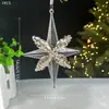 Decoraciones navideñas transfronterizas lentejuelas colgante acrílico colgante de copo de nieve transparente accesorios para la disposición de la escena del árbol de Navidad