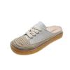 Zapatos de Pescador para Mujer Zapatos Planos Zapatos de Lona Verano Nuevos Combinan con Todo Zapatillas Baotou Ropa de Exterior para Mujer Zapatos sin Cordones Populares en Internet de una Sola Capa