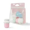 Pacote com 3 Mini Esponjas de Pó Cushion Beauty Egg Não Absorve Base Líquida Maquiagem Q-Elástica Uso Duplo Seco e Úmido Economiza Pó Aplicação Rápida de Maquiagem