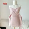 Vestido de tricô justo sexy estilo francês, puro desejo, ombro a ombro, manga longa, acinturado, para mulheres, novo outono, emagrecedor e que valoriza a silhueta