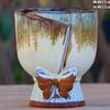 Vaso de Flor Carnudo Pequeno Defeito Panela Quente Panela Cogumelo Cerâmica Diâmetro Grande Simples Planta Verde Ébano Antigo Pilha Vaso de Cerâmica de Penhasco