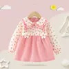 Pantalón de tirantes para bebé niña Otoño e Invierno Ropa de exterior Estilo occidental Falda de princesa Babero para comer infantil Delantal impermeable a prueba de suciedad Protector para bebé