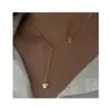Amazon Transfronterizo Nuevo Colgante de Corazón Brillante Cadena en Forma de Y Llena de Diamantes Collar Lariat de 26 Letras Joyería de Moda para Mujeres