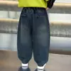 Calça Infantil Jeans para Meninos Primavera e Outono 2026 Novo Estilo Versátil Estilosa Casual Calça Longa para Meninos Jovens