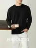 Camiseta de Algodón Peinado Pesado con Línea Vertical Creativa para Hombre Cuello Redondo Manga Larga 2026 Primavera y Otoño Transpirable Camiseta Básica