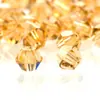 Cuentas sueltas de cristal de dos puntas con borde superior, de 4 mm, para manualidades, accesorios de joyería