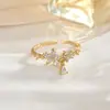 Anillo de Zirconia Versátil Super Brillante de Lujo Ligero Diseño de Nicho para Mujer Anillo Sencillo de Gama Alta Anillo para el Dedo Índice Joyería de Mano Venta al por Mayor