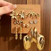 Pendientes Europeos y Americanos Transfronterizos Nueva Moda Simples Creativos de Personalidad Forma de C Gota de Agua Flor Set de Pendientes para Mujer Gama Alta Versátiles
