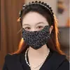 Nueva Máscara de Viento a Prueba de Polvo Protectora Solar Transpirable Estampado de Leopardo Estilo Coreano 3D Esquina del Ojo Ampliada Moda Máscara Facial Otoño e Invierno