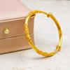 Pulsera de Empuje y Tirón de Brocado con Forma de Flor de Arena Dorada de Vietnam para Mujer de Latón Chapado en Oro Pulsera de Ratán de Acacia Estilo Nuevo Chino Vintage