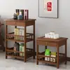Gabinete lateral de sofá para uso doméstico, mesa de centro pequeña, mesa de mahjong, mesa de rincón, mesa cuadrada pequeña, estante de almacenamiento, mesa de té, gabinete de té