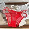 Cuerdas del Corazón ~ Panties Sexy Puros Emocionales para Mujer de Encaje Cintura Baja Correa Delgada Moño Hueco Bragas para Mujer