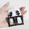 Pendientes de Joyería Europeos y Americanos de Personalidad Transfronteriza con Diamantes Completos Pendientes Creativos de Diamante Cuadrado Pendientes Exagerados de Boda Pendientes Grandes para Mujer