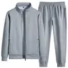 Traje Deportivo Casual de Moda Primavera para Hombre Conjunto de Dos Piezas Cárdigan con Cuello Alto Pantalones Jogger de Pierna Recta Cálido y Cómodo