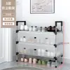 Zapatero sencillo para puerta para uso doméstico, multicapa, a prueba de polvo, resistente, adecuado para dormitorios y apartamentos de alquiler, estante de almacenamiento integrado para zapatos y sombreros