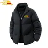 Chaqueta acolchada para hombre de estilo Hong Kong, cuello alto, cómoda, para Otoño e Invierno, nueva, color sólido, impresa, casual, cálida, de algodón