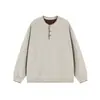 Suéter de punto con cuello Henry cosido a mano, unisex, nueva colección primavera/otoño, estilo holgado y casual, top de manga larga, moderno