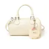 Bolso de mano cilíndrico simple estilo Ins para mujer, gran capacidad, bolso de hombro moderno y versátil, bolso cruzado casual de cuero suave