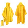 Poncho Impermeable Tres en Uno al por Mayor Toldo para Exteriores Camping Pu Poliéster Multifuncional Senderismo Poncho de Lluvia Estilo Capa