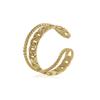 Nuevo anillo de cadena ajustable de acero inoxidable para hombre y mujer, moda personalizada, anillo dorado, pulsera de acero de titanio