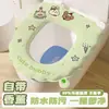 Capa de assento de vaso sanitário de desenho animado, adequada para todas as estações, lavável, à prova d'água, tipo adesivo, para uso doméstico