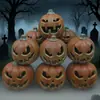 Linterna de Calabaza Artificial de Halloween con Cara Sonriente, Accesorios Decorativos de Plástico Luminosos, Adornos para Escena Exterior de Casa Embrujada, Adornos de Modelo