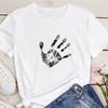 Aliexpress Verano Europeo y Americano Fabricante Personalizado Impresión Digital de Palma Moda Tops de Manga Corta con Cuello Redondo Camisetas para Mujer