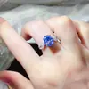 Anillo de Moissanita de 3 Quilates Colorido Ovalado Cielo Estrellado Anillo de Diamante de Forma Especial Colorido Huevo de Paloma Europeo y Americano Venta Caliente Transfronteriza