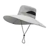 Sombrero de Sol Chal de Ala Ancha de Verano para Hombres, Protección Solar para Exteriores, Sombrero para Montañismo y Pesca, Sombrero de Pescador Coreano Casual Impermeable de Secado Rápido