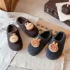 Pantuflas de Algodón Lindas de Dibujos Animados para Niñas Zapatos de Casa para Bebé Invierno Niños Suela Suave Antideslizante Felpa Adicional Calientes Zapatos de Algodón Felpudos
