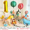 Conjunto de Balões de Animais com Tema de Circo Desenho Animado para Decoração de Cena de Festa de Primeiro Aniversário Infantil