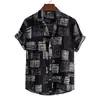 Camisa de Manga Curta 2024 Masculina Estilo Étnico Padrão Impressão Digital 3D Casual de Férias Masculina Criativa Fresca