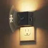 Luz de Noche Sensor Enchufable a la Pared Gy176 Cuadrado Negro Arriba y Abajo Luz de Pasillo Luminosa Se Enciende Cuando la Gente Viene Luz de Noche con Sensor de Movimiento Corporal