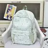 Mochila con diseño de patrón de cielo estrellado brumoso, estilo ins coreano, dulce y genial, para niñas y estudiantes, adecuada para viajes de vacaciones