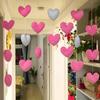 Adornos Colgantes para Puerta Lindos Cortina Pequeña para Puerta Cortina Divisoria Línea de Cortina Colgante Cortina Corazón Femenino Estilo Coreano Corazón Rosa Melocotón Colgante sin Clavos