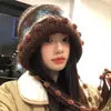 Gorro de Punto Fair Isle Bloque de Color para Mujer Otoño Invierno Versátil Circunferencia de Cabeza Grande Muestra Cara Pequeña Protección para Orejas Calidez Gorro de Tejer