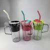 Nueva Taza de Plástico con Filtro de Asa Sellada de Gran Capacidad Simple Transparente Taza de Gran Vientre Alto Valor Popote para Niñas y Estudiantes