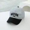 Nova Touca de Rede Infantil Verão Novo Protetor Solar para Bebê Chapéu com Aba de Pato Moda Coreana Versátil BOSTON Boné de Baseball