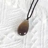 Colgante de Piedra Bruta de Cristal Natural Pulido en Forma de Lágrima Collar Energético Multimaterial Ovalado Producto Nuevo Transfronterizo
