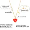 Collar multicapa de gemas de colores en forma de corazón, estilo ins europeo y americano, acero inoxidable chapado en oro de 18 quilates, cadena para la clavícula de chica dulce estilo francés