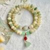 Cuentas de Ábaco Verde Leche Natural Raíz de Bodhi Doble Círculo de Mano Joyería para Jugar Niñas Wenwan Cuentas Budistas Pulsera Rosario Venta al por Mayor