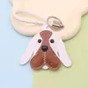 Llavero de Perro de Cuero Lindo Dibujo Animado Bulldog Francés Colgante para Bolso Accesorio Pequeño Regalo Adorno Colgante Creativo