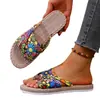 2025 Verano Nuevo Estilo Planas Casuales Versátiles Ligeras Cómodas Florales Grafiti Chanclas para Mujer Al por Mayor