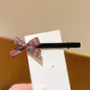 Fita Xadrez Doce Pequeno Laço Grampo de Cabelo Trançado Padrão Estilo Preppy Acessórios de Cabelo Grampo Fofo Clip Acessórios de Cabelo para Mulheres